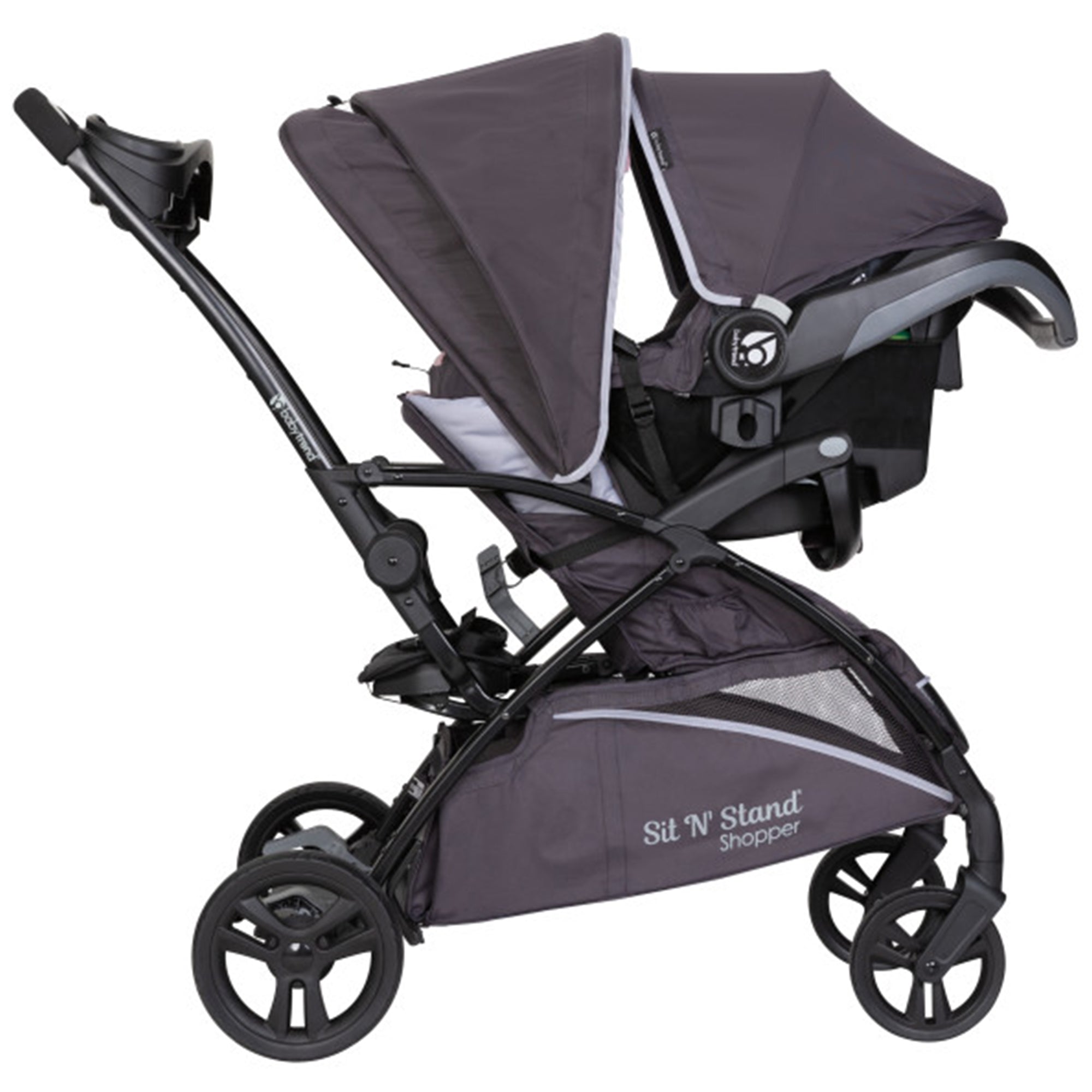 Baby Trend Sit N' Stand 5 in 1 Shopper Stroller with Canopy and Basket, Casis