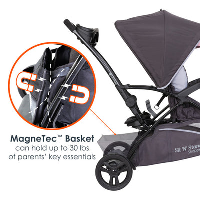 Baby Trend Sit N' Stand 5 in 1 Shopper Stroller with Canopy and Basket, Casis
