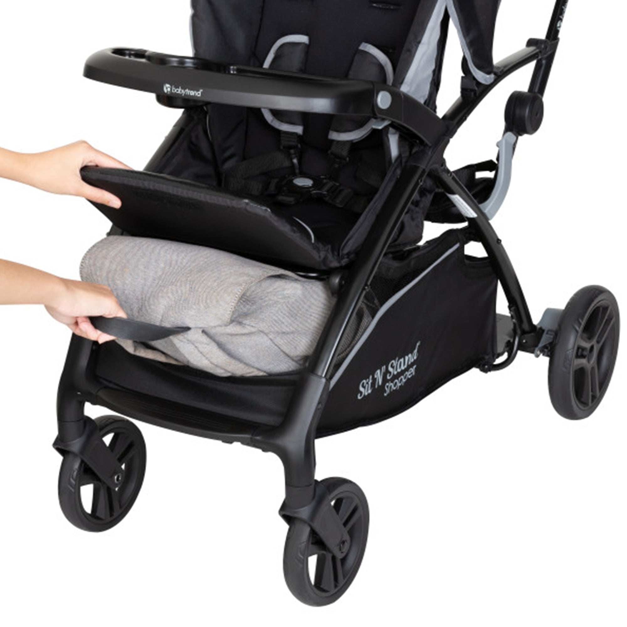 Baby Trend Sit N' Stand 5 in 1 Shopper Stroller with Canopy and Basket, Kona
