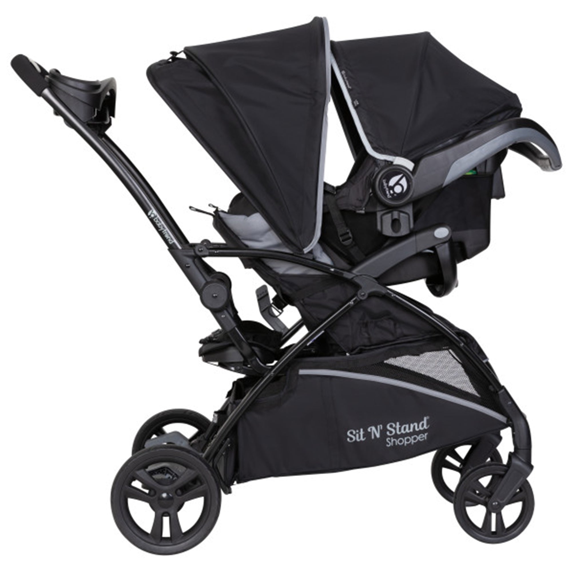 Baby Trend Sit N' Stand 5 in 1 Shopper Stroller with Canopy and Basket, Kona
