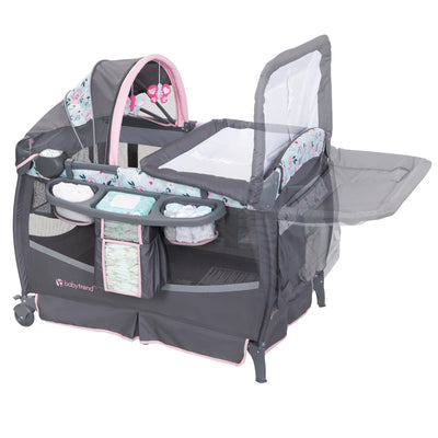 Baby Trend Deluxe II Nursery Center Playard Bassinet & Changing Table, Primrose - VMInnovations
