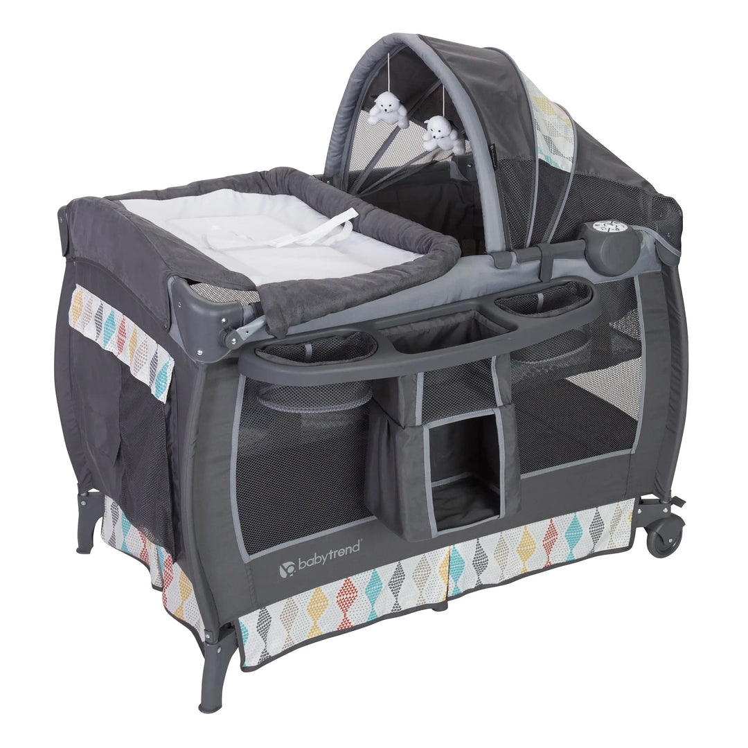 Baby Trend Deluxe II Nursery Center Playard Bassinet & Changing Table, Primrose