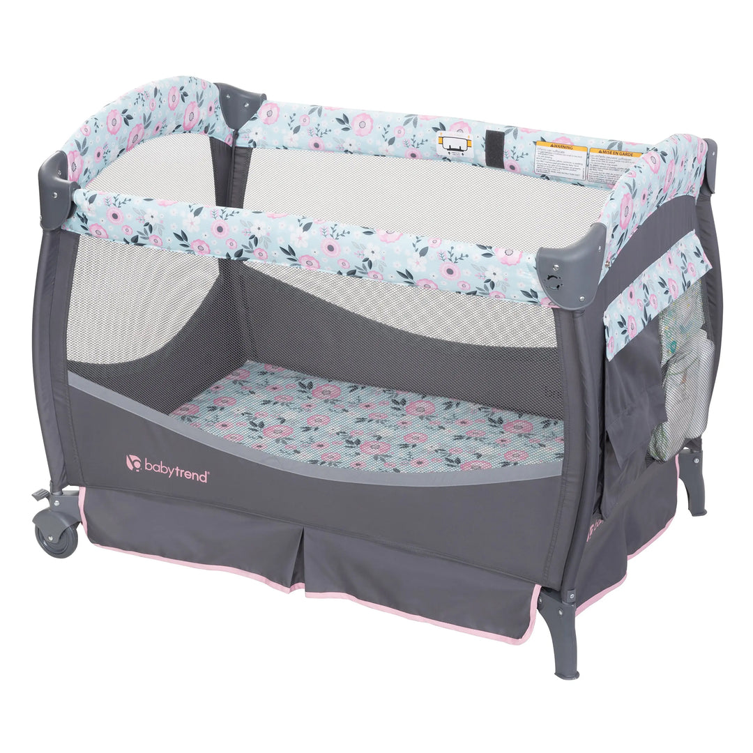 Baby Trend Deluxe II Nursery Center Playard Bassinet & Changing Table, Primrose