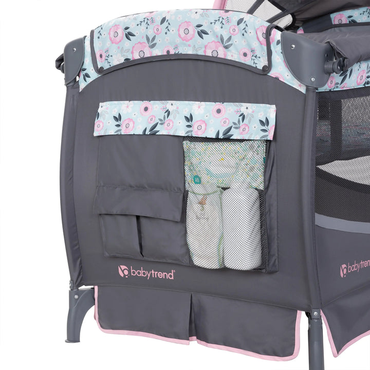 Baby Trend Deluxe II Nursery Center Playard Bassinet & Changing Table, Primrose