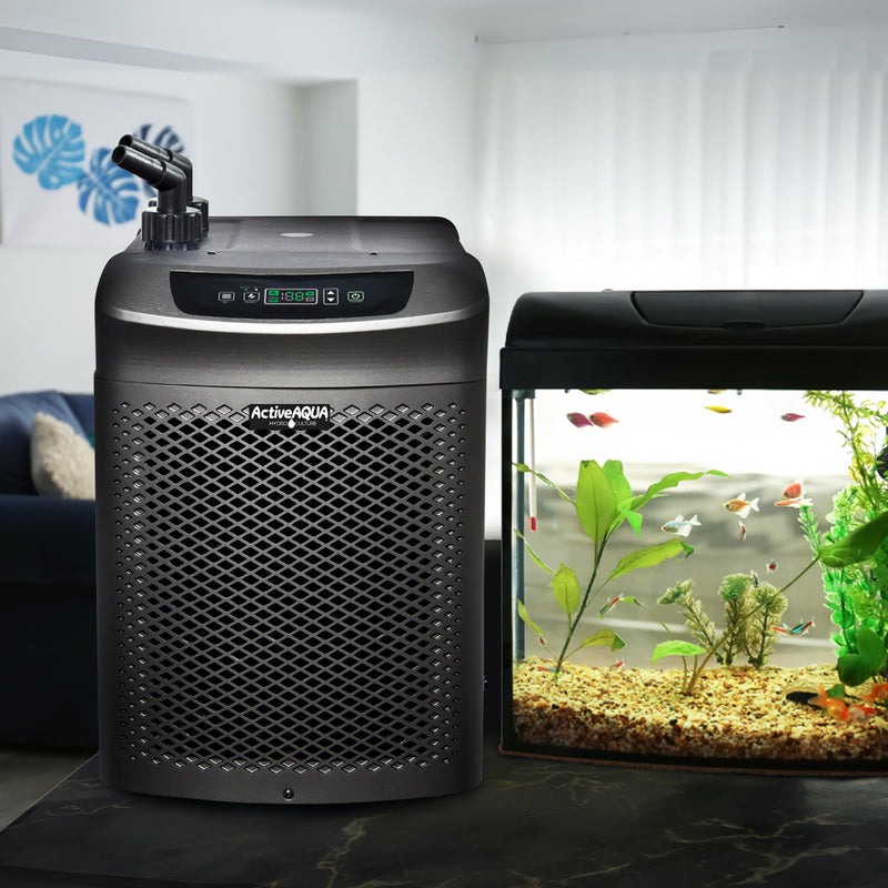 Active Aqua Hydroponic Water Chiller Cooling System with Remote Control, Black