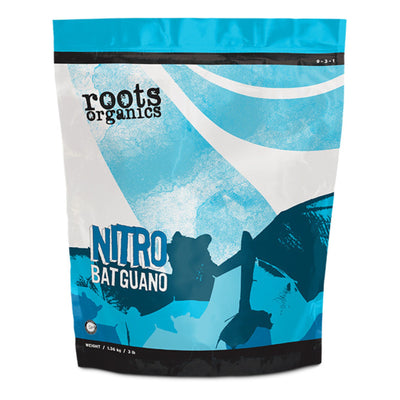 Roots Organics Nitro Bat Guano, Nitrogen Fertilizer Powder, 3-Pack, 3Lb Bag Each - VMInnovations