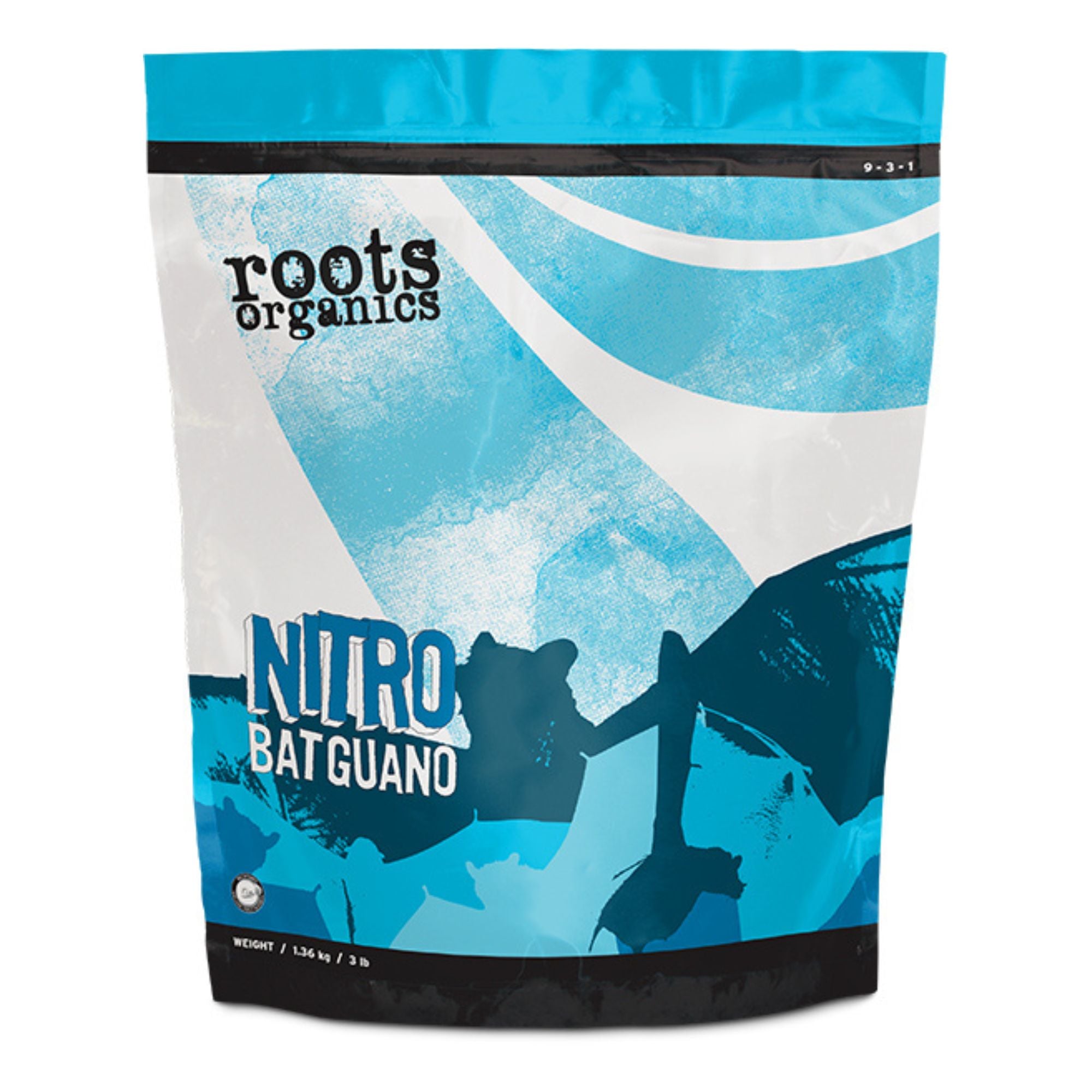 Roots Organics Nitro Bat Guano, Nitrogen Fertilizer Powder, 3-Pack, 3Lb Bag Each - VMInnovations