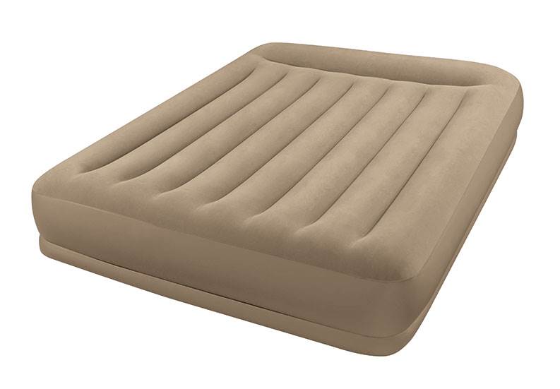 Intex Queen Pillow Rest Mid-Rise Air Mattress + Built-In Pump | Used