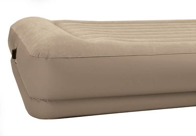 Intex Queen Pillow Rest Mid-rise Inflatable Air Mattress Bed w/ Pump (Open Box)