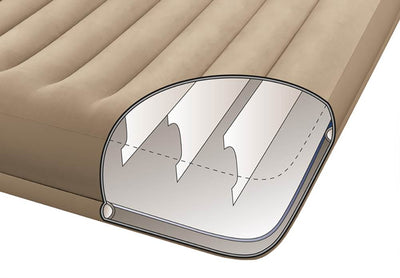 Intex Queen Pillow Rest Mid-Rise Air Mattress + Built-In Pump | Used
