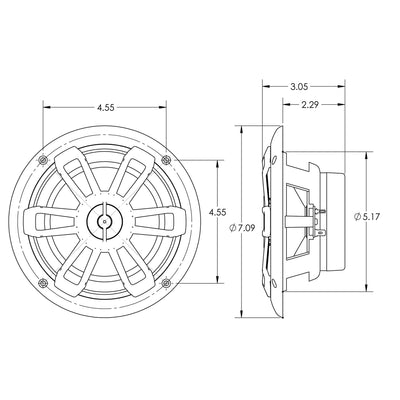 MB Quart NF1-116 Nautic Series Marine Coaxial Speakers, 6.5", White, 4 Pack