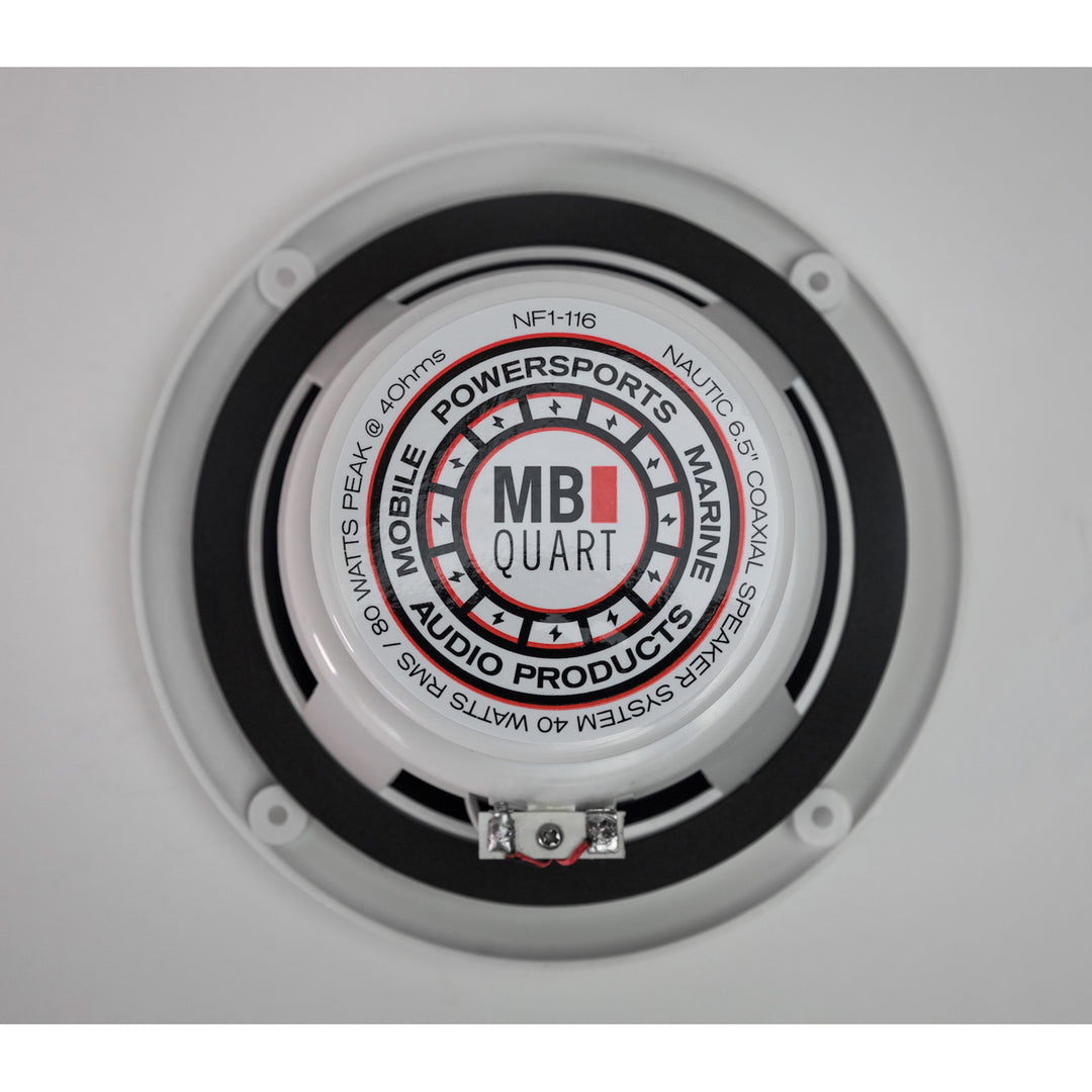 MB Quart NF1-116 Nautic Series Marine Coaxial Speakers, Pair, 6.5 Inches, White