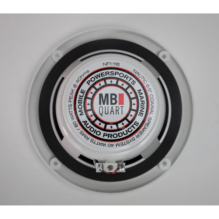 MB Quart NF1-116 Nautic Series Marine Coaxial Speakers, Pair, 6.5 Inches, White
