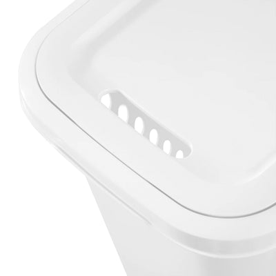 Sterilite Slim Laundry Hamper, 1.75 Bushel Clothes Basket w/ Lid, White, 12 Pack