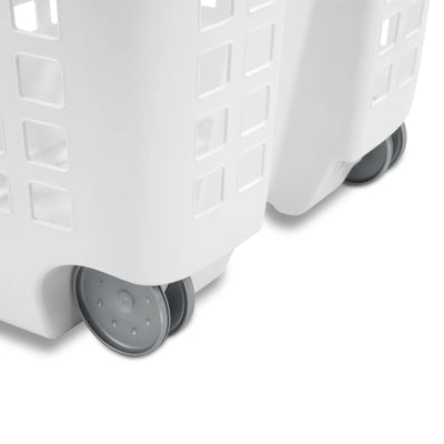Sterilite Ultra Wheeled Laundry Basket, 1.75 Bushel Hamper with Handles, 16 Pack