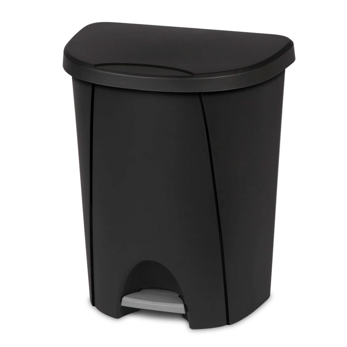 Sterilite 6.6 Gal StepOn Wastebasket Hands Free Garbage Trash Can, Black, 8 Pack