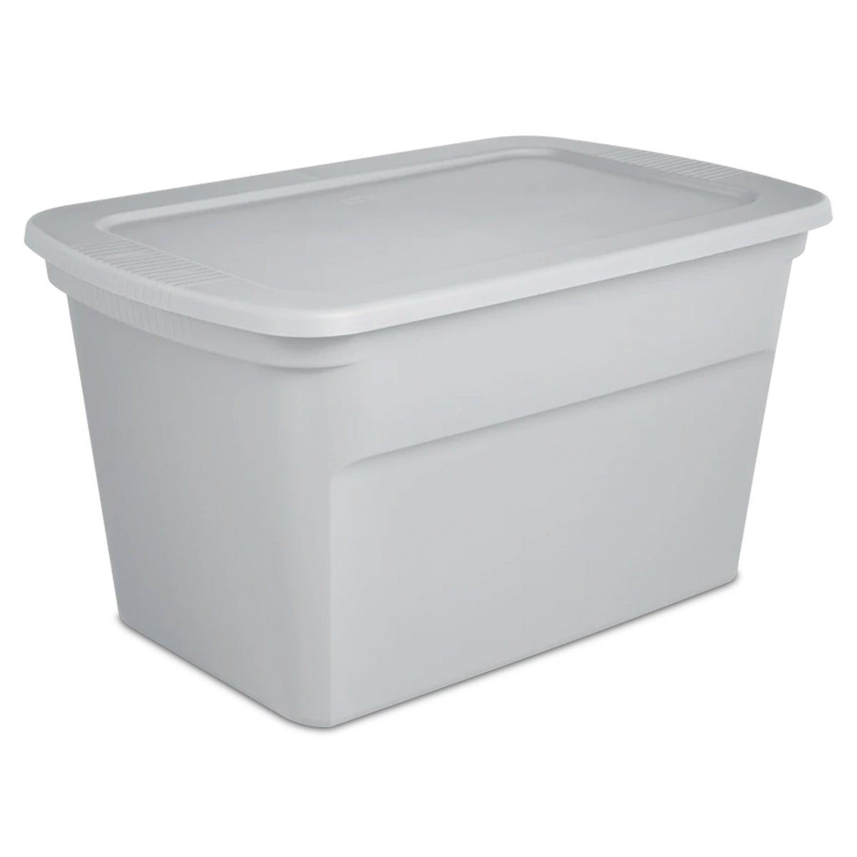Sterilite 30 Gal Plastic Tote Storage Container w/ Snap On Lid, Cement, 24 Pack