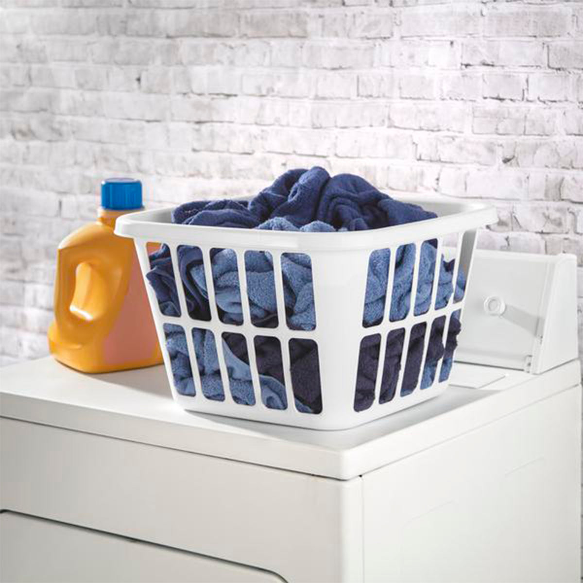 Sterilite Square Laundry Basket 1.25 Bushel Plastic Hamper with Handles, 12 Pack - VMInnovations