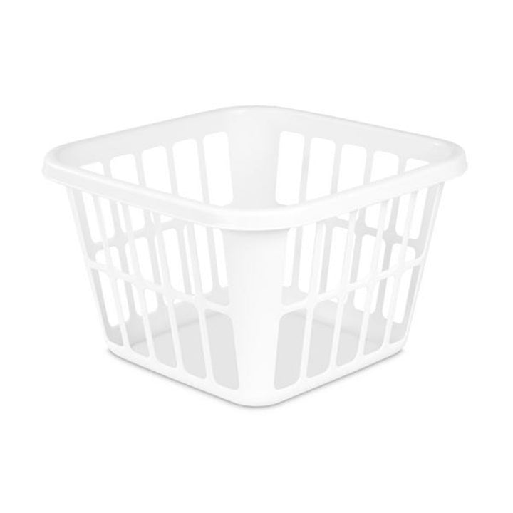 Sterilite Square Laundry Basket 1.25 Bushel Plastic Hamper with Handles, 12 Pack
