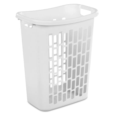 Sterilite Rectangle Open Top Hamper, 1.8 Bushel Laundry Basket, White, 18 Pack