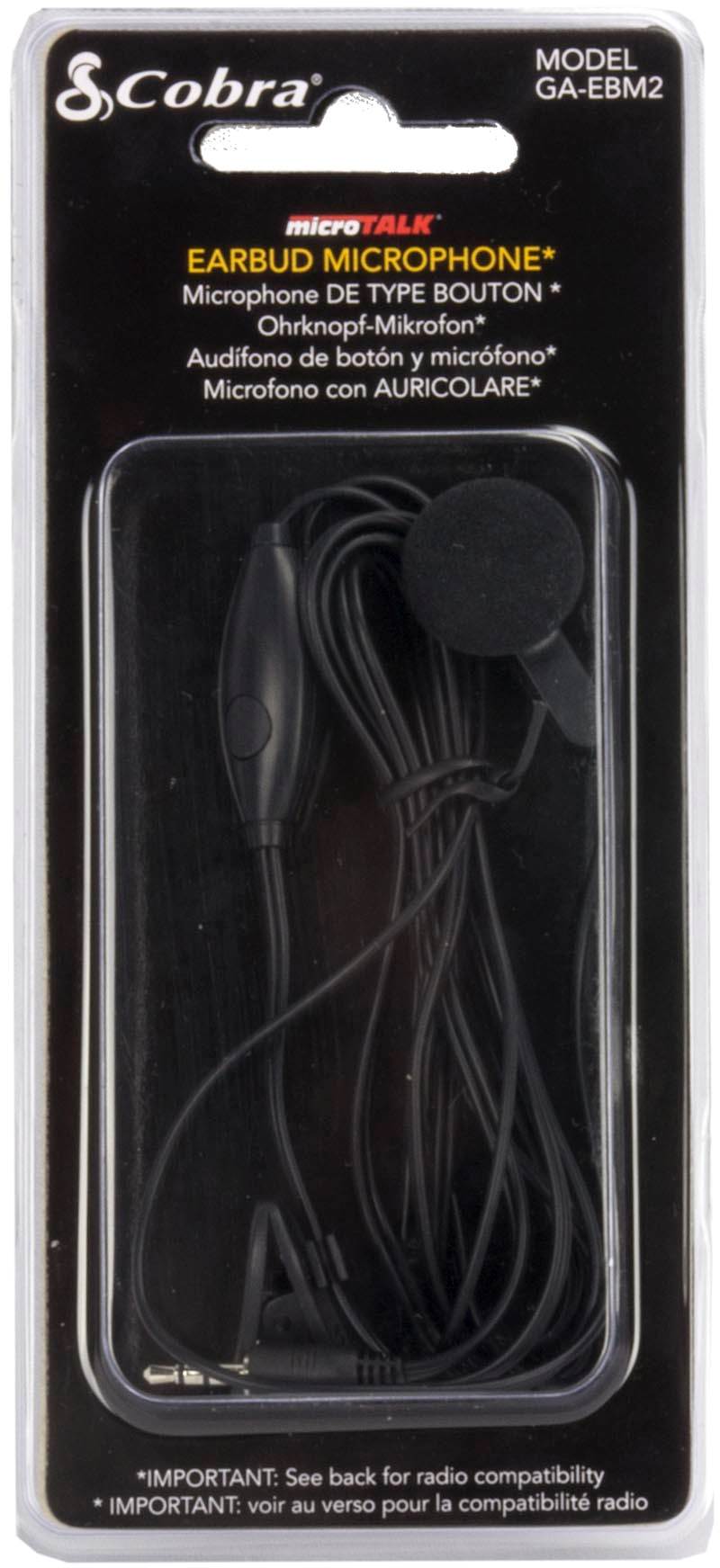 Cobra Earbud And Microphone MicroTalk Walkie Talkie Radio Headset (Open Box)