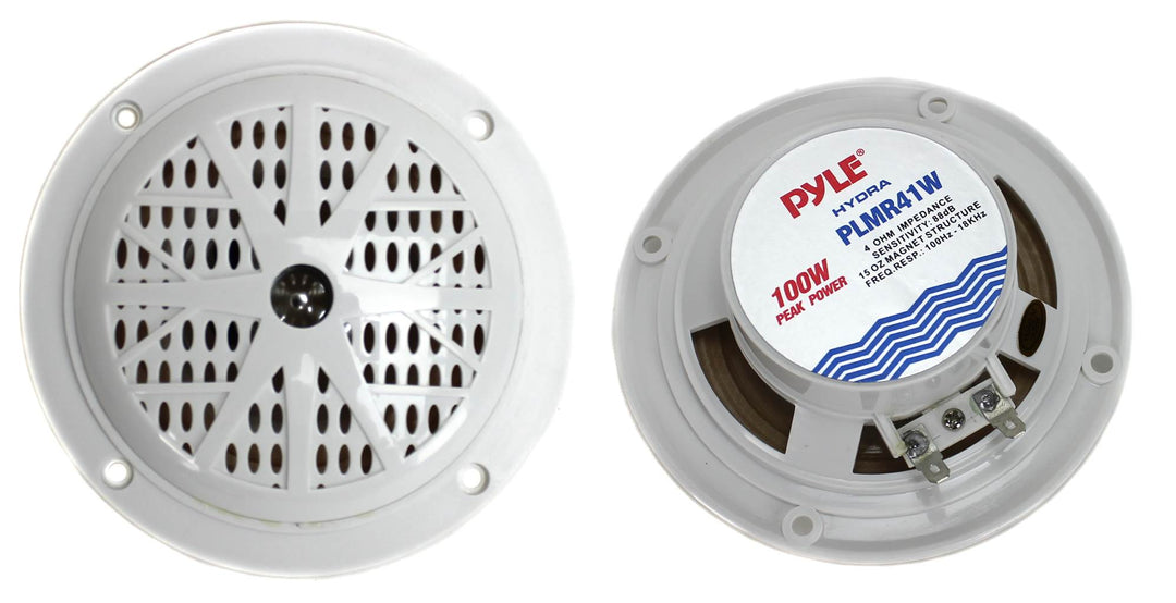 PYLE PLMR41W 4" 100W Marine Dual Cone Waterproof Boat/Marine Car Speakers - VMInnovations