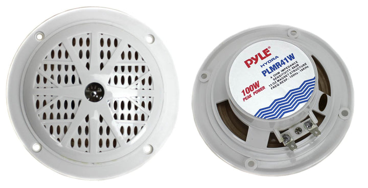 PYLE PLMR41W 4" 100W Marine Dual Cone Waterproof Boat/Marine Car Speakers - VMInnovations