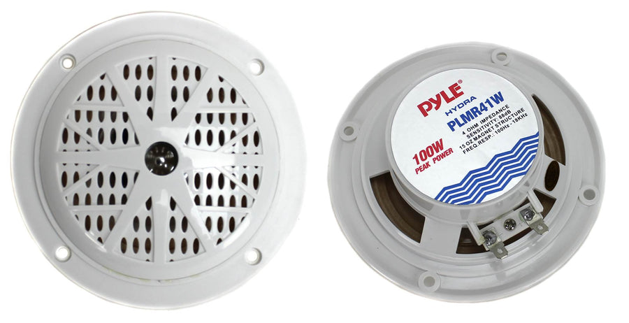 PYLE PLMR41W 4" 100W Marine Dual Cone Waterproof Boat/Marine Car Speakers - VMInnovations