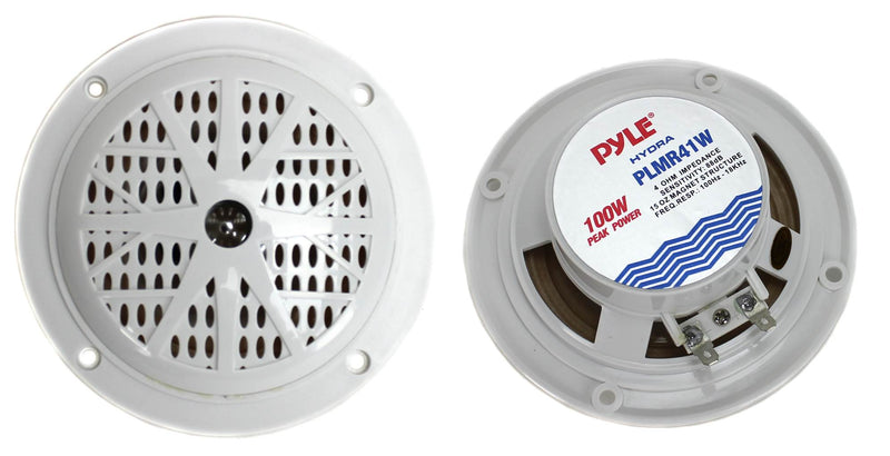 PYLE 4" 100W Dual Cone Waterproof Outdoor Speakers, Pair, Certified Refurbished