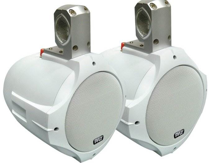 2) NEW! Pyle PLMRW85 8" 300W Two-Way Marine Speakers