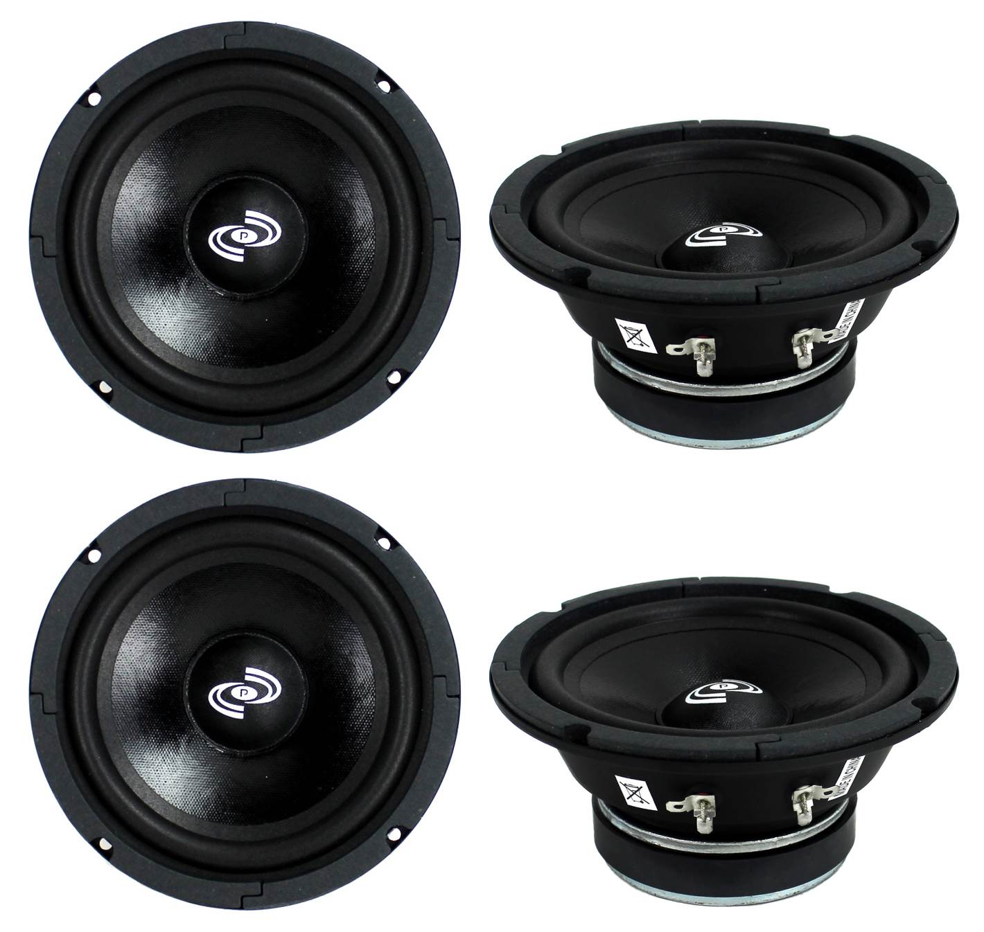 4) Pyle PDMR6 MidRange 6.5" 1200W Car Mid Bass Mid Range Woofers Audio Speakers - VMInnovations