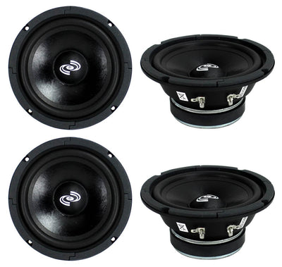 4) Pyle PDMR6 MidRange 6.5" 1200W Car Mid Bass Mid Range Woofers Audio Speakers - VMInnovations