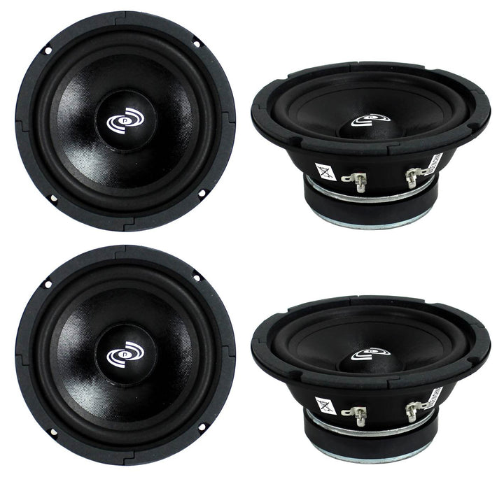 4) Pyle PDMR6 MidRange 6.5" 1200W Car Mid Bass Mid Range Woofers Audio Speakers