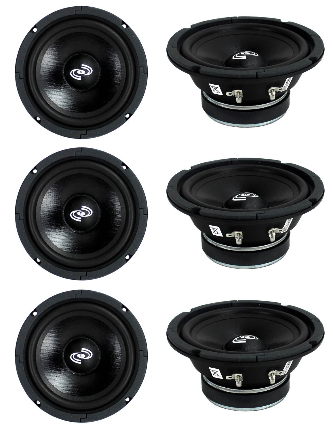6) Pyle PDMR6 MidRange 6.5" 1800W Car Mid Bass Mid Range Woofers Audio Speakers - VMInnovations