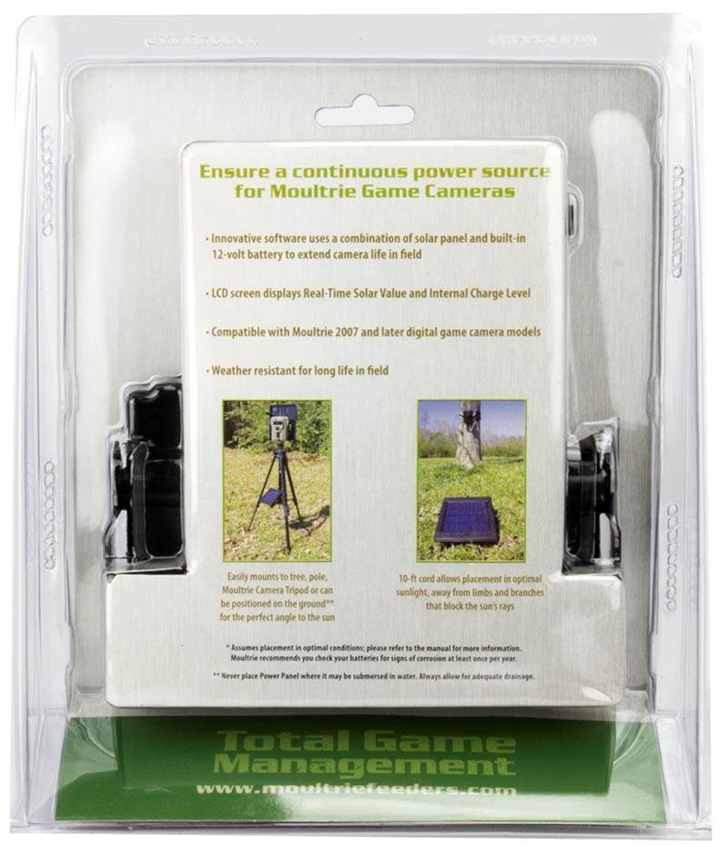 Moultrie Feeders Trail Game Camera 12 Volt Battery Solar Power Panel (Open Box)