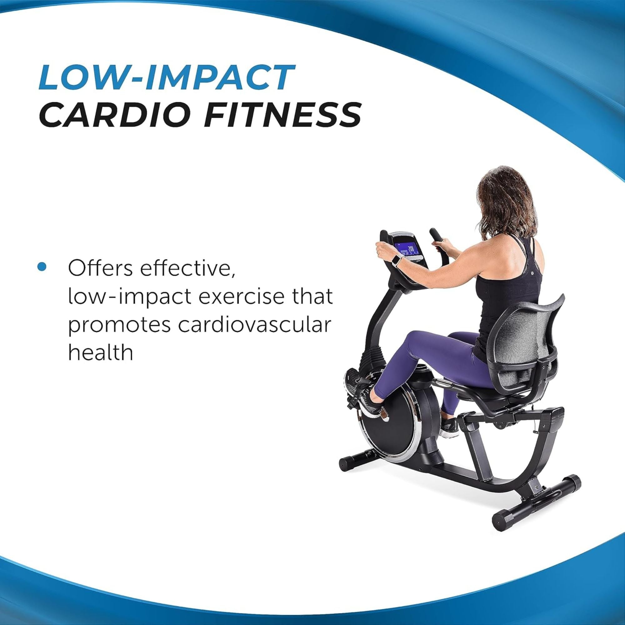 Stamina Exercise Bike, Magnetic Recumbent Machine, Cardio Equipment (Open Box) - VMInnovations