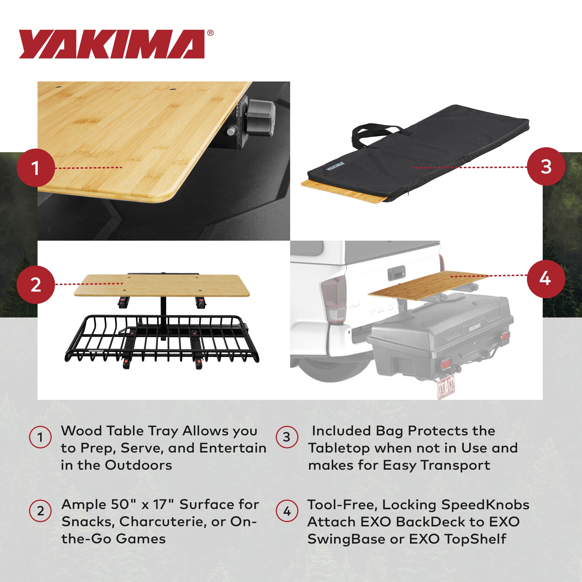 YAKIMA EXO Table Top Mount Accessory for EXO Cargo Hitch Rack System (Open Box) - VMInnovations