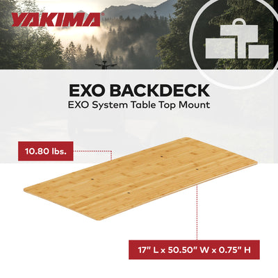 YAKIMA EXO BackDeck Table Top Mount Accessory for EXO Cargo Hitch Rack System - VMInnovations