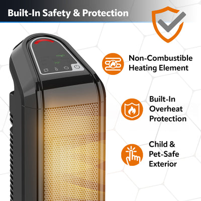 Lasko Ceramic Tower  Space Heater, 1500 Watt, Portable w/Thermostat, (Open Box) - VMInnovations