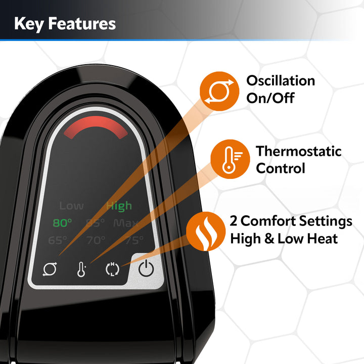 Lasko Ceramic Tower  Heater, 1500 Watt, Portable w/Thermostat, Black (Used)