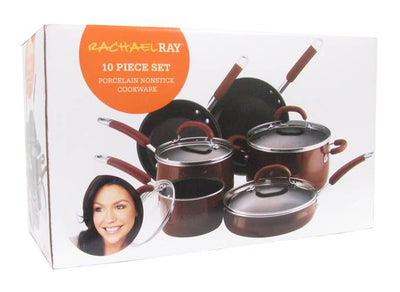 Rachael Ray 10-Piece Porcelain Enamel Cookware Set - Used