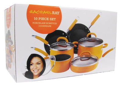 Rachael Ray 10-Piece Porcelain Enamel Cookware Set