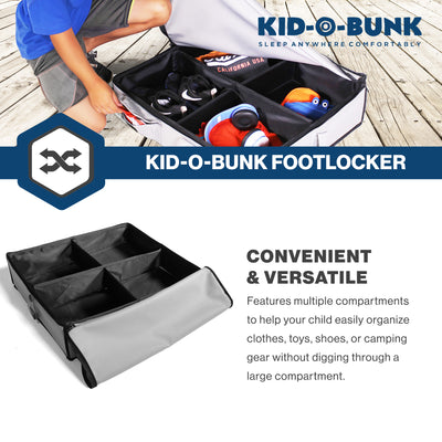 Disc-O-Bed Kid-O-Bunk Footlocker, Under Bed Organizer, Compact Design, Grey - VMInnovations