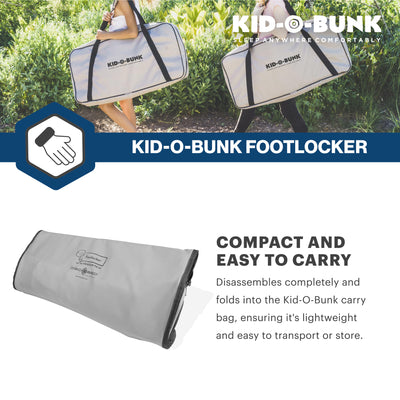 Disc-O-Bed Kid-O-Bunk Footlocker, Under Bed Organizer, Compact Design, Grey - VMInnovations