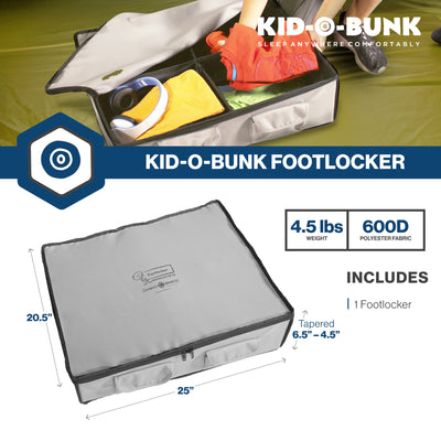 Disc-O-Bed Kid-O-Bunk Footlocker, Under Bed Organizer, Compact Design, Grey - VMInnovations