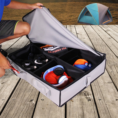 Disc-O-Bed Kid-O-Bunk Footlocker, Under Bed Organizer, Compact Design, Grey - VMInnovations