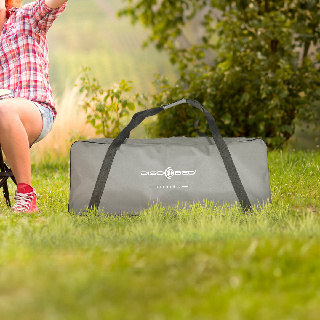 Disc-O-Bed Single Modular Portable Cot for Indoors and Outdoors, Grey (Open Box)