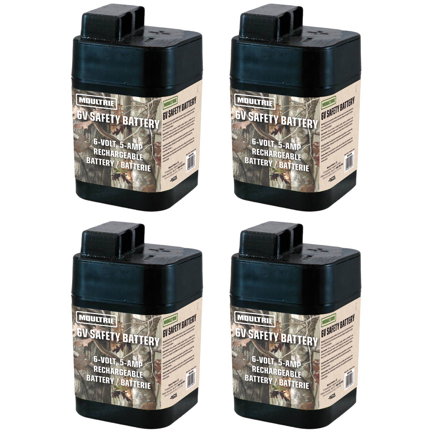 4 MOULTRIE 6 Volt Rechargeable Safety Batteries for Automatic Deer Feeders |SRB6