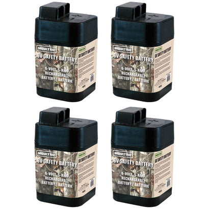 4 MOULTRIE 6 Volt Rechargeable Safety Batteries for Automatic Deer Feeders |SRB6