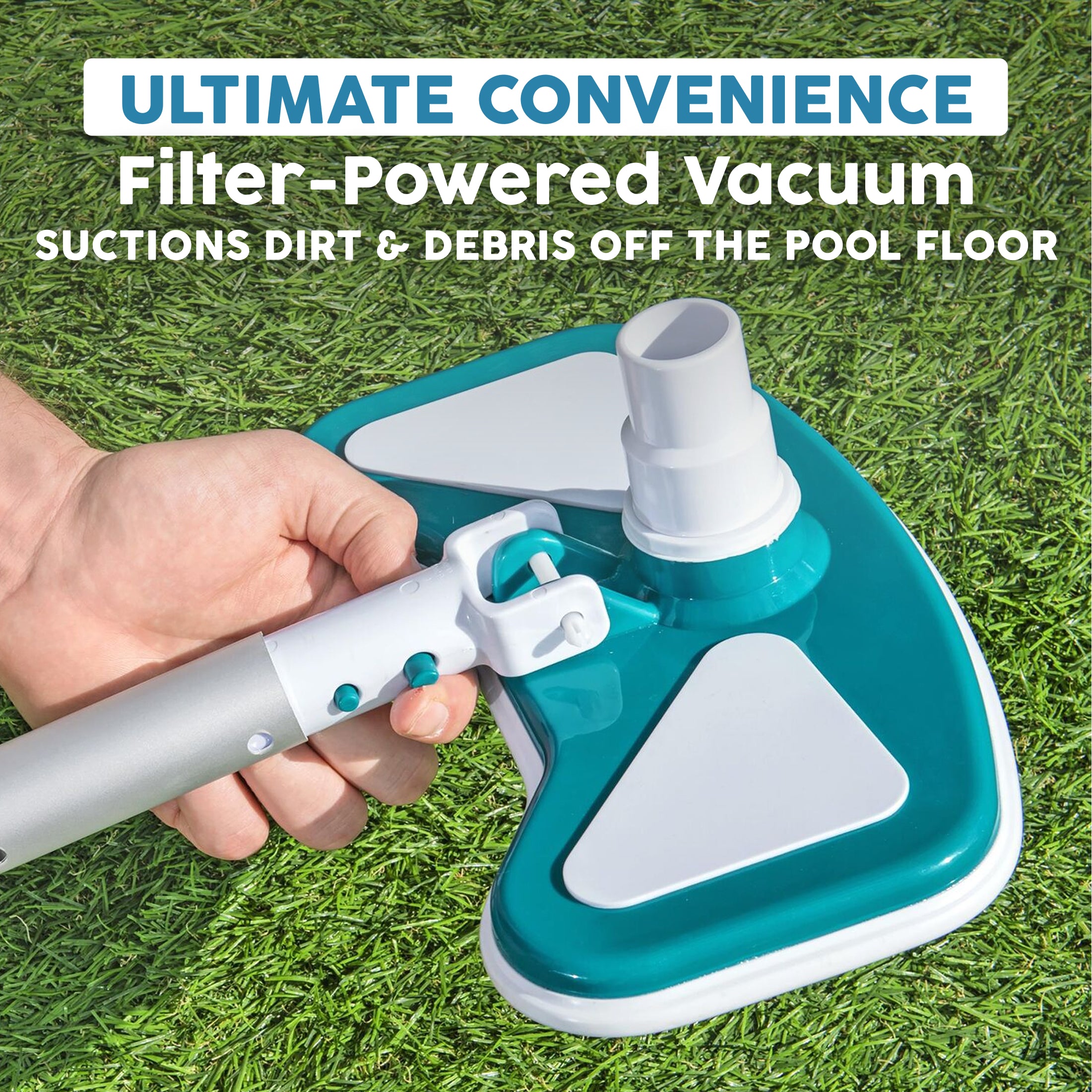 Bestway AquaClean Pool Vacuum, Filter Powered Suction Vacuum Cleaner with Brush - VMInnovations
